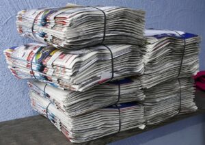photo of a stack of newspapers